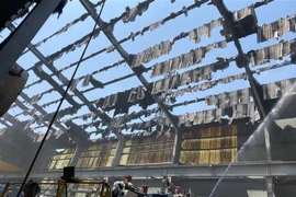 Hiện trường nơi xảy ra vụ hỏa hoạn. (Ảnh: TTXVN phát)