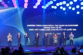 Hiệp hội Blockchain (công nghệ chuỗi khối) Việt Nam đã chính thức được ra mắt sáng 17/5. (Ảnh: Minh Sơn/Vietnam+)