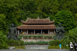 Chùa Địa Tạng Phi Lai Tự, tọa lạc tại thôn Ninh Trung (xã Liêm Sơn, Thanh Liêm, Hà Nam) thời gian gần đây thu hút rất nhiều bạn bè, du khách trong nước và quốc tế nhờ vẻ đẹp thanh tịnh, yên bình. (Ảnh: Minh Sơn/Vietnam+)