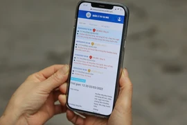 Phần mềm quản lý F0 tại nhà được các địa phương ở Hà Nội sử dụng làm công cụ hỗ trợ nhanh chóng các bệnh nhân mắc COVID-19. (Ảnh: Minh Sơn/Vietnam+)