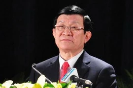 Chủ tịch nước Trương Tấn Sang phát biểu tại Lễ kỷ niệm. (Nguồn: TTXVN) 