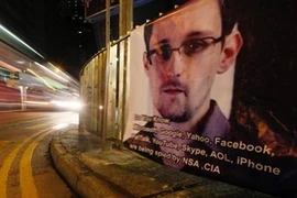 Một banner ủng hộ Snowden trên đường phố Hong Kong. (Nguồn: japantimes.co.jp)