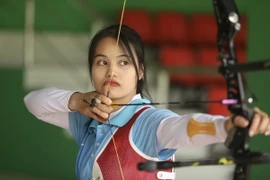 Cung thủ Đỗ Thị Ánh Nguyệt, (Ảnh: Minh Quyết/TTXVN)
