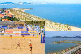 Bóng chuyền bãi biển là một trong bảy môn thi đấu SEA Games 31 sẽ được tổ chức tại Quảng Ninh. (Nguồn: baoquangninh.com.vn)