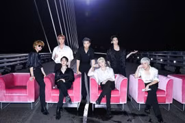 Các thành viên nhóm nhạc BTS. (Ảnh: Yonhap/TTXVN)