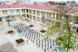 Tính đến hết năm 2020, huyện Ứng Hòa (Hà Nội) đã có 74/90 trường (82%) được công nhận đạt chuẩn quốc gia. (Ảnh: Vũ Sinh/TTXVN)