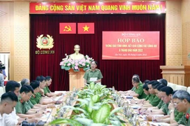 Quang cảnh buổi họp báo. (Ảnh: Phạm Kiên/TTXVN)