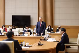 Ông Ted Osius, Chủ tịch kiêm Tổng Giám đốc Hội đồng kinh doanh Hoa Kỳ-ASEAN phát biểu trong cuộc gặp Thủ tướng Phạm Minh Chính, tại Hà Nội chiều 8/3/2022. (Ảnh: Dương Giang/TTXVN)