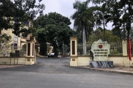 Trụ sở Hội đồng Nhân dân, Ủy ban Nhân dân huyện Văn Chấn (Yên Bái), nơi ông Nông Ích Chấn công tác trước khi bị bắt tạm giam. (Ảnh: Việt Dũng/TTXVN)