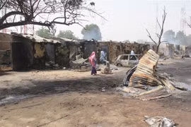 Hiện trường một vụ tấn công tại Auno (Nigeria), ngày 10/2/2020. (Ảnh: AFP/TTXVN)