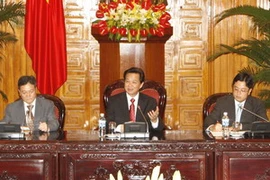 Thủ tướng tiếp đoàn. (Ảnh: Đức Tám/TTXVN)