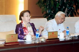 Chủ tịch Quốc hội Nguyễn Thị Kim Ngân phát biểu ý kiến tại phiên họp thứ ba, Ủy ban Thường vụ Quốc hội. (Ảnh: Phạm Kiên/TTXVN)