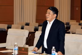 Phó Chánh án Tòa án Nhân dân Tối cao Nguyễn Văn Thuận phát biểu ý kiến. (Ảnh: Phạm Kiên/TTXVN)