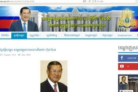 Ảnh chụp màn hình trang web của Thủ tướng Hun Sen.