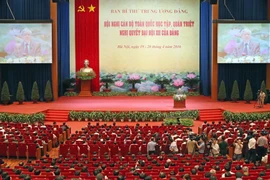 Tổng Bí thư Nguyễn Phú Trọng phát biểu khai mạc. (Ảnh: Nhan Sáng/TTXVN)