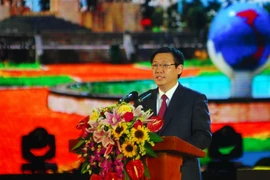 Ủy viên Bộ Chính trị, Phó Thủ tướng Chính phủ Vương Đình Huệ - Trưởng Ban chỉ đạo Tây Nam Bộ phát biểu. (Ảnh: Mạnh Linh/TTXVN)