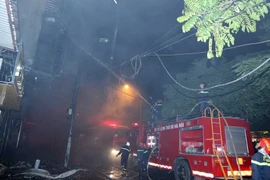 Hiện trường vụ cháy. (Ảnh: Quốc Khánh/TTXVN)