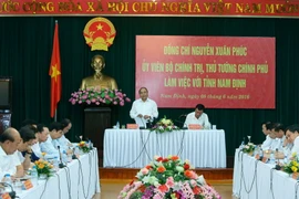 Thủ tướng Nguyễn Xuân Phúc phát biểu tại buổi làm việc. (Ảnh: Thống Nhất/TTXVN)