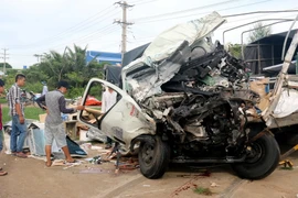 Hiện trường vụ tai nạn. (Ảnh: Nguyễn Thanh/TTXVN)