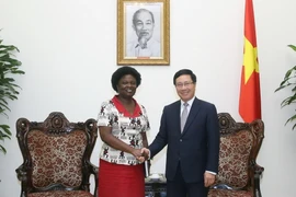 Phó Thủ tướng, Bộ trưởng Ngoại giao Phạm Bình Minh tiếp bà Victoria Kwakwa, Phó Chủ tịch Ngân hàng Thế giới, phụ trách khu vực Đông Á-Thái Bình Dương. (Ảnh: Nguyễn Khang/TTXVN)