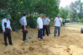 Địa điểm chôn lấp trái phép 100 tấn chất thải của công ty Formosa Hà Tĩnh. (Ảnh: Phan Quân/TTXVN)