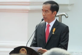 Tổng thống Indonesia Jokowi phát biểu tại lễ kỷ niệm quốc khánh lần thứ 71. (Nguồn: detik.com)