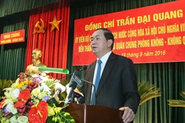 Chủ tịch nước Trần Đại Quang phát biểu tại buổi làm việc. (Ảnh: Nhan Sáng/TTXVN)