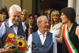 Các ông Franco, Gianni và thị trưởng Turin Appendino. (Nguồn: La Stampa)