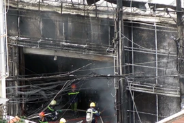 Hiện trường vụ cháy. (Ảnh: Hoàng Hải/Vietnam+)