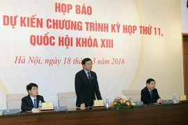 Ông Nguyễn Hạnh Phúc, Tổng Thư ký Quốc hội, Chủ nhiệm Văn phòng Quốc hội phát biểu ý kiến. (Ảnh: Phạm Kiên/TTXVN) 
