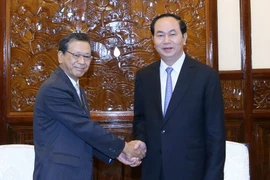 Chủ tịch nước Trần Đại Quang tiếp ngài Hiroshi Fukada, Đại sứ Nhật Bản tại Việt Nam đến chào từ biệt nhân kết thúc nhiệm kỳ công tác. (Ảnh: Nhan Sáng/TTXVN) 