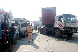 Hiện trường một vụ tai nạn giao thông. (Ảnh chỉ có tính minh họa. Nguồn: TTXVN)