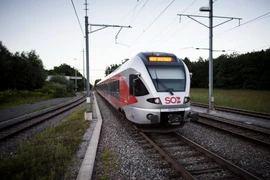 Đoàn tàu dừng tại ga ở Salez sau vụ tấn công. (Nguồn: AFP/TTXVN) 