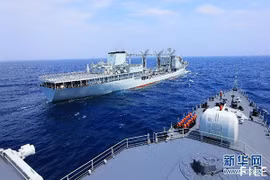 Tàu tham gia tập trận Joint Sea-2016. (Nguồn: News.cn)