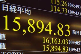 Chỉ số Nikkei tại thị trường chứng khoán Tokyo, Nhật Bản. (Nguồn: Kyodo/TTXVN)