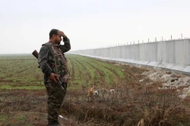 Binh sỹ người Kurd làm nhiệm vụ tại khu vực Ras al-Ain trên biên giới Syria-Thổ Nhĩ Kỳ ngày 2/2. (Nguồn: AFP/TTXVN)
