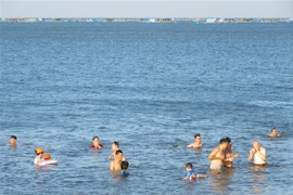 Du khách tắm biển. (Ảnh: Nguyễn Thành/TTXVN)
