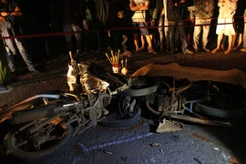 Hiện trường vụ tai nạn. (Ảnh: Đậu Tất Thành/Vietnam+)