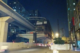 Khu vực xảy ra sự cố máy xúc "múc" vào cáp điện ngầm (Ảnh: Sơn Bách/Vietnam+)