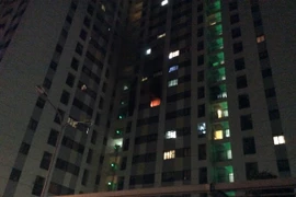 Đám cháy phát sinh từ một căn hộ tầng 8 của tòa nhà (Ảnh: Sơn Bách/Vietnam+)