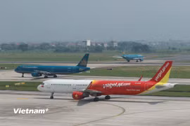 Máy bay của các Hãng hàng không Việt Nam tại một cảng hàng không trong nước. (Ảnh: Việt Hùng/Vietnam+)
