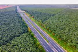 Phương tiện lưu thông trên tuyến cao tốc Thành phố Hồ Chí Minh-Long Thành-Dầu Giây. (Ảnh: PV/Vietnam+)