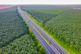 Phương tiện lưu thông trên tuyến cao tốc Thành phố Hồ Chí Minh-Long Thành-Dầu Giây. (Ảnh: PV/Vietnam+)