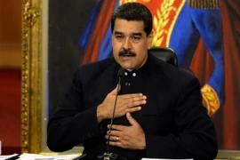 Tổng thống Venezuela Nicolas Maduro phát biểu trong cuộc họp báo tại Caracas ngày 17/10. (Nguồn: AFP/TTXVN)