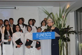 Tổng giám đốc UNESCO Irina Bokova phát biểu. (Ảnh: Linh Hương/TTXVN)