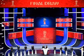 Quang cảnh lễ bốc thăm chia bảng và nhánh đấu vòng chung kết World Cup 2018, ngày 1/12. (Nguồn: AFP)