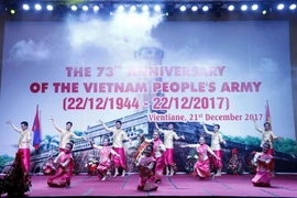 Tiết mục văn nghệ tại buổi lễ. (Ảnh: Phạm Kiên/TTXVN)