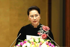 Chủ tịch Quốc hội Nguyễn Thị Kim Ngân phát biểu bế mạc kỳ họp. (Ảnh: Phương Hoa/TTXVN)