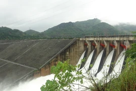 Nhà máy Thủy điện Hòa Bình mở cửa xả đáy. (Ảnh: Vũ Thị Hà/TTXVN)