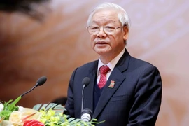 Tổng Bí thư Nguyễn Phú Trọng phát biểu chỉ đạo Đại hội. (Nguồn: TTXVN)